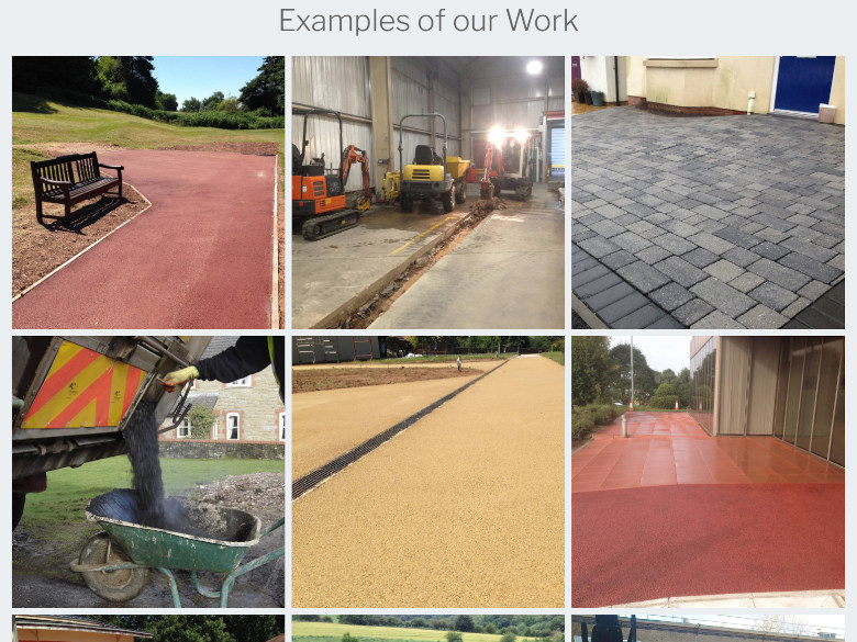 Screenshot of the works gallery on the Dean Park Contractors website.