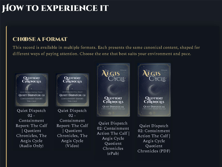 Screenshot of the Aegis Cycle webpage showing the delivered long-form content.