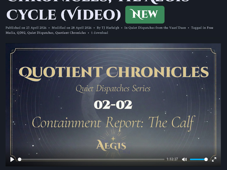 Screenshot of the Aegis Cycle webpage showing the delivered long-form content.